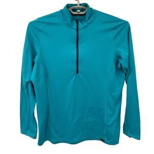 Women’s Turquoise Quarter‑Zip Performance Top